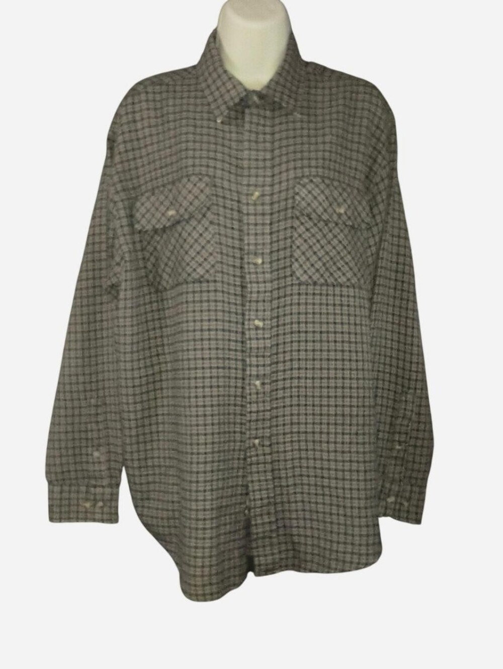 David Taylor Brown and Gray Plaid Long Sleeve Button-Down Shirt